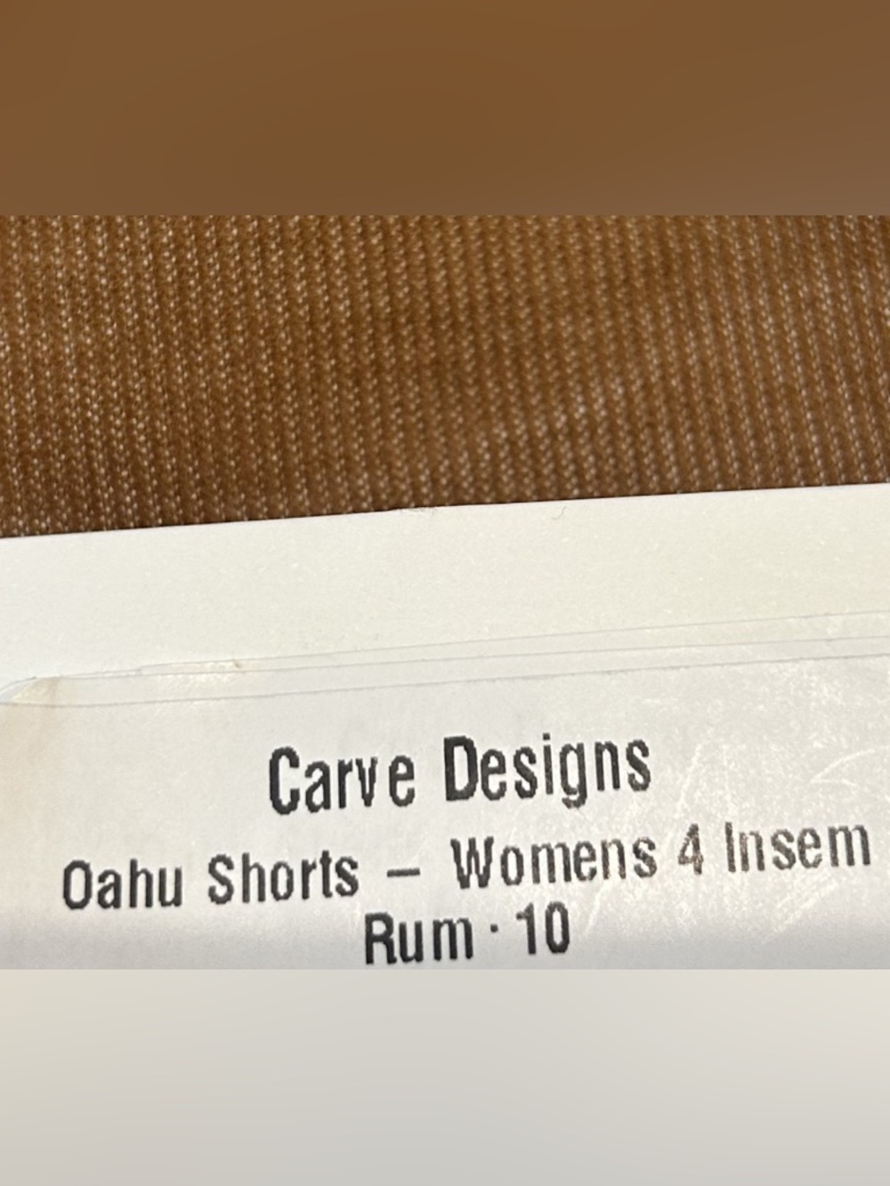 Carve Designs Oahu 4” Corduroy Shorts | Rum | NWT | Size 10 - Picture 5 of 6